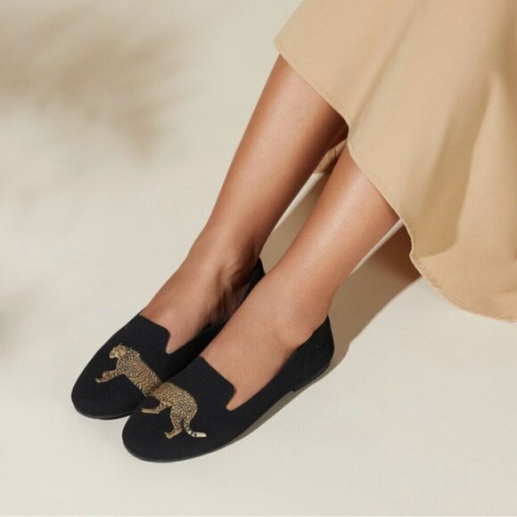 Vivaia, Women's Round-Toe Embroidered Loafers (Audrey) - Black-Cheetah. Size: 43 - Picture 14 of 16